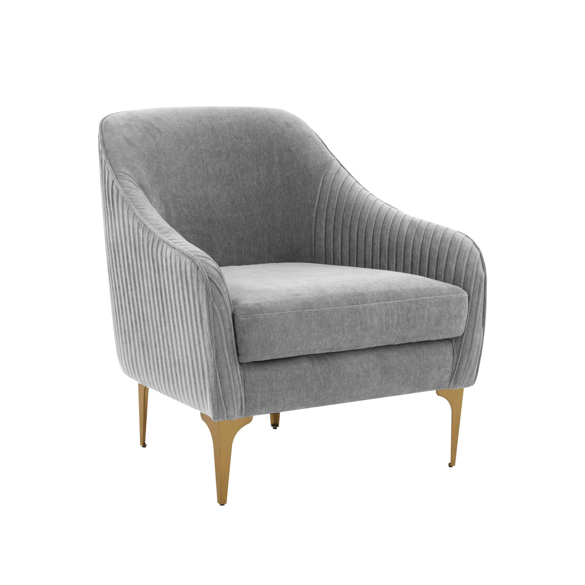 Serena Performance Velvet Accent Chair in Grey by TOV Furniture – photo 1 of 6