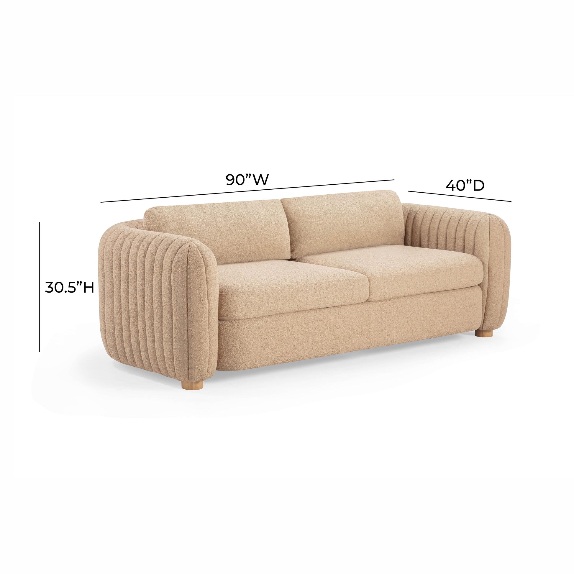 Porto 90 Honey Boucle Sofa Ren L1303