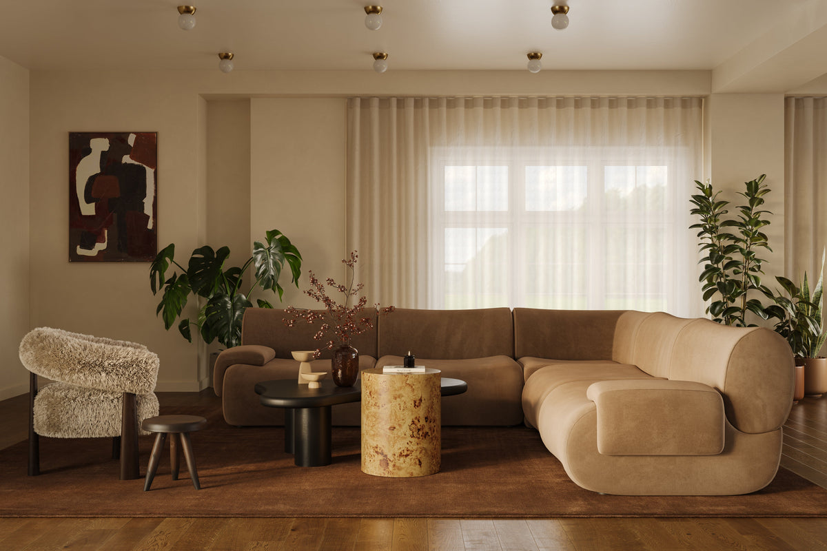 Zenith 5-Piece Latte Brown Performance Velvet Modular L-Sectional by TOV Furniture – photo 2 of 5
