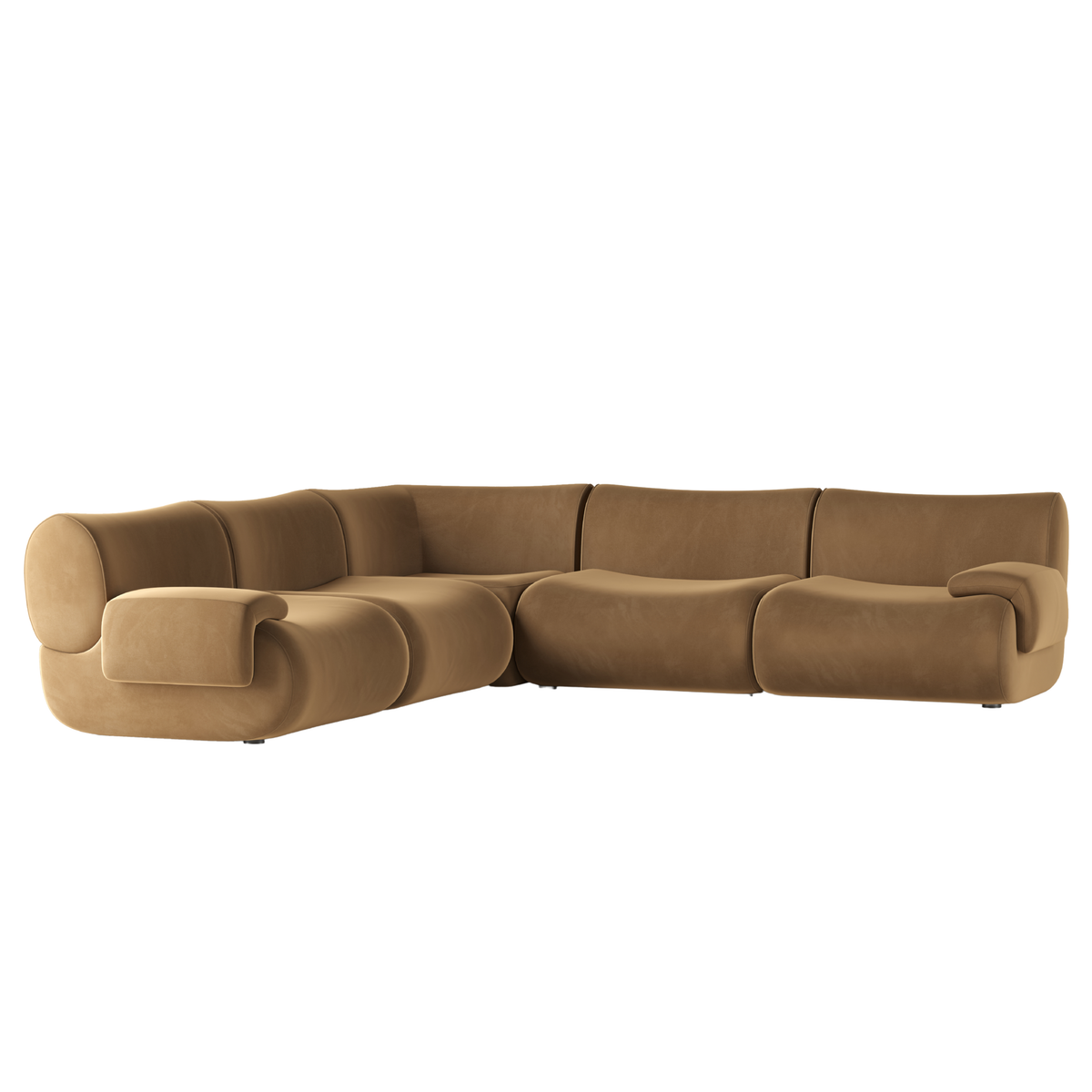 Zenith 5-Piece Latte Brown Performance Velvet Modular L-Sectional by TOV Furniture – photo 1 of 5