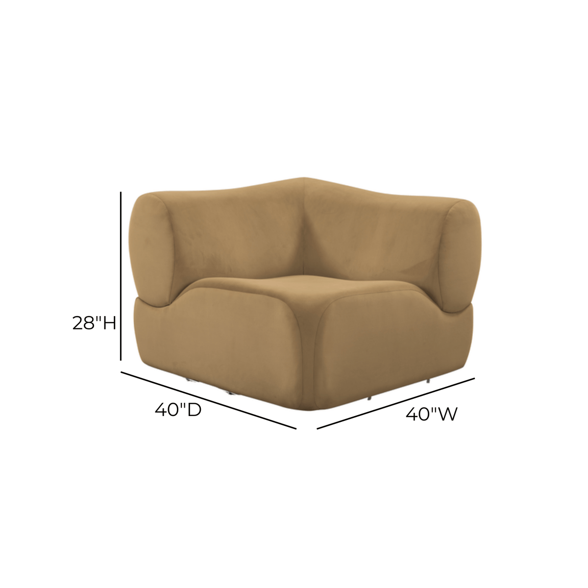 Zenith Latte Brown Performance Velvet Corner Wedge by TOV Furniture – photo 8 of 8