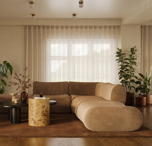 Zenith Latte Brown Performance Velvet Ottoman by TOV Furniture – photo 2 of 6