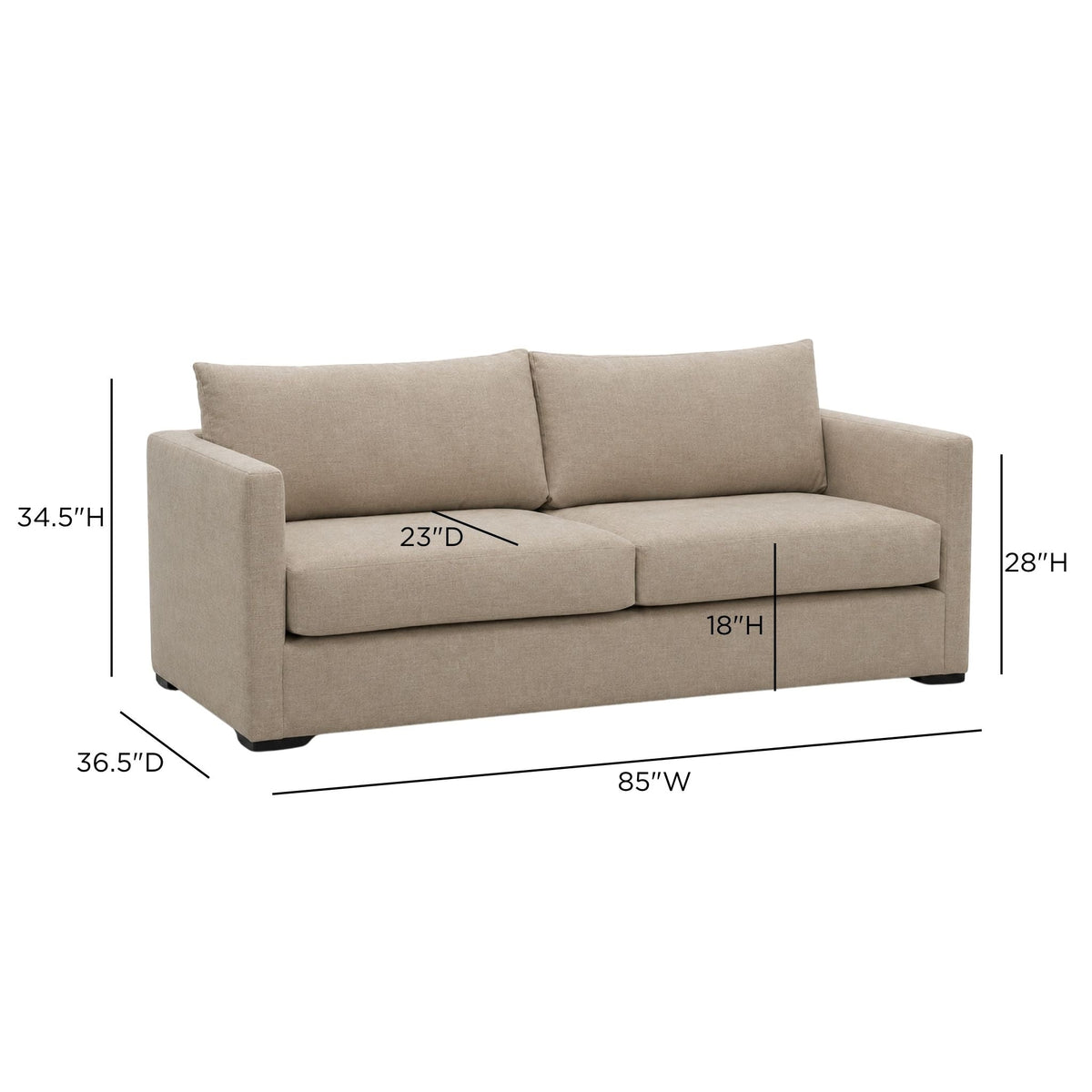 Portsmouth Sand Textured Chenille Sofa by TOV Furniture – photo 7 of 7