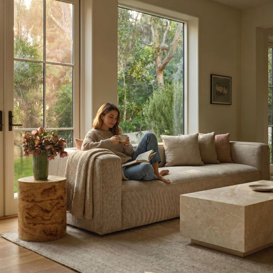 Aurora Pebble Beige Heavy Basketweave Sofa by TOV Furniture – photo 2 of 7