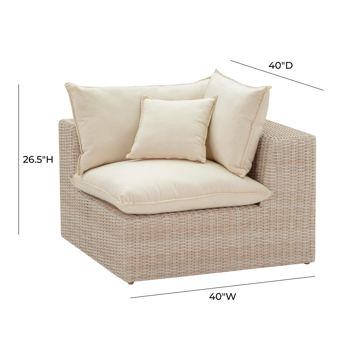 Cali Natural Wicker Outdoor Corner Chair by TOV Furniture – photo 9 of 9