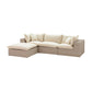 Cali 4 Piece Natural Wicker Outdoor Modular Sectional Ren O11163 Sec