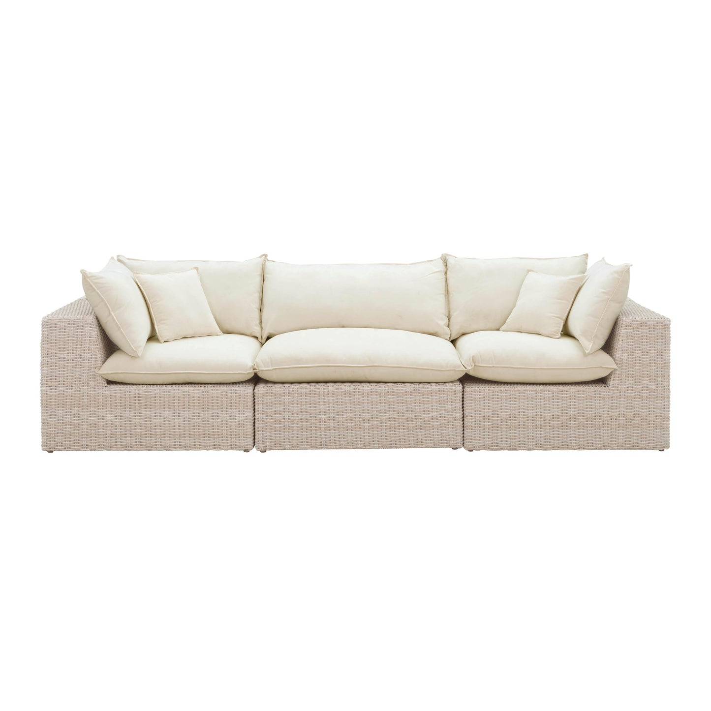 Cali 120 Natural Wicker Outdoor Modular Sofa Ren O11163