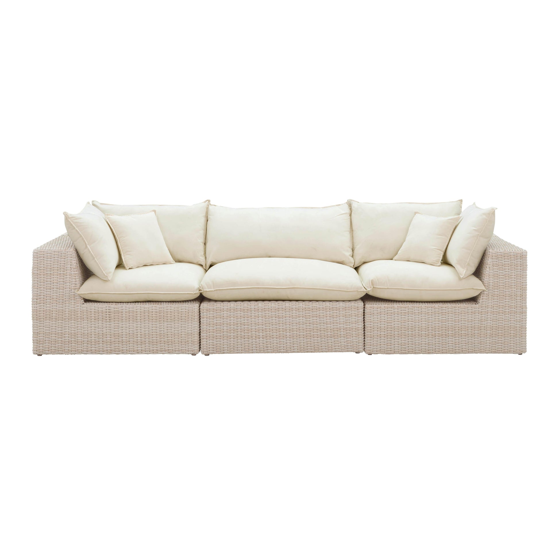 Cali 120 Natural Wicker Outdoor Modular Sofa Ren O11163
