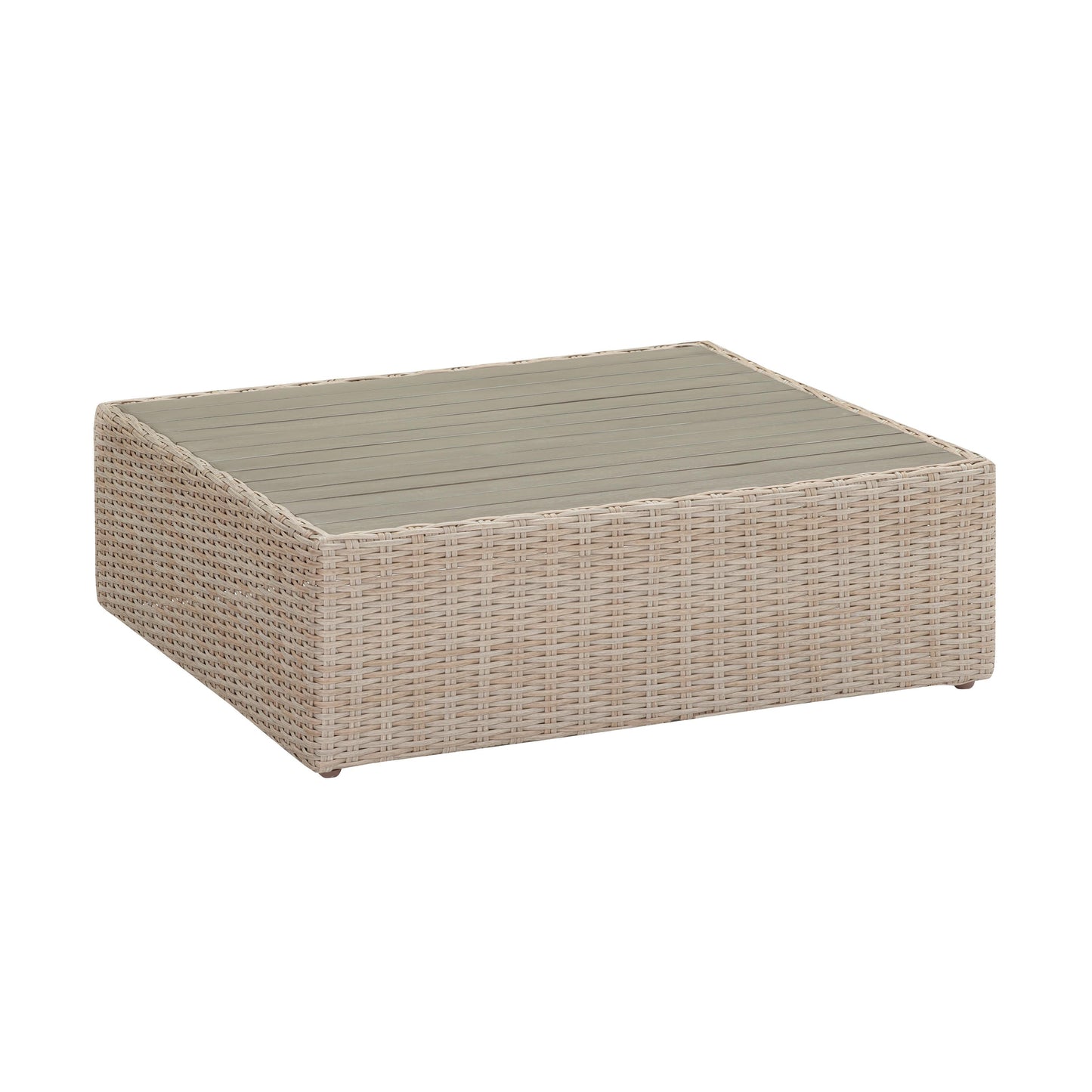 Cali 39 Natural Wicker Outdoor Ottoman Coffee Table Ren O11164