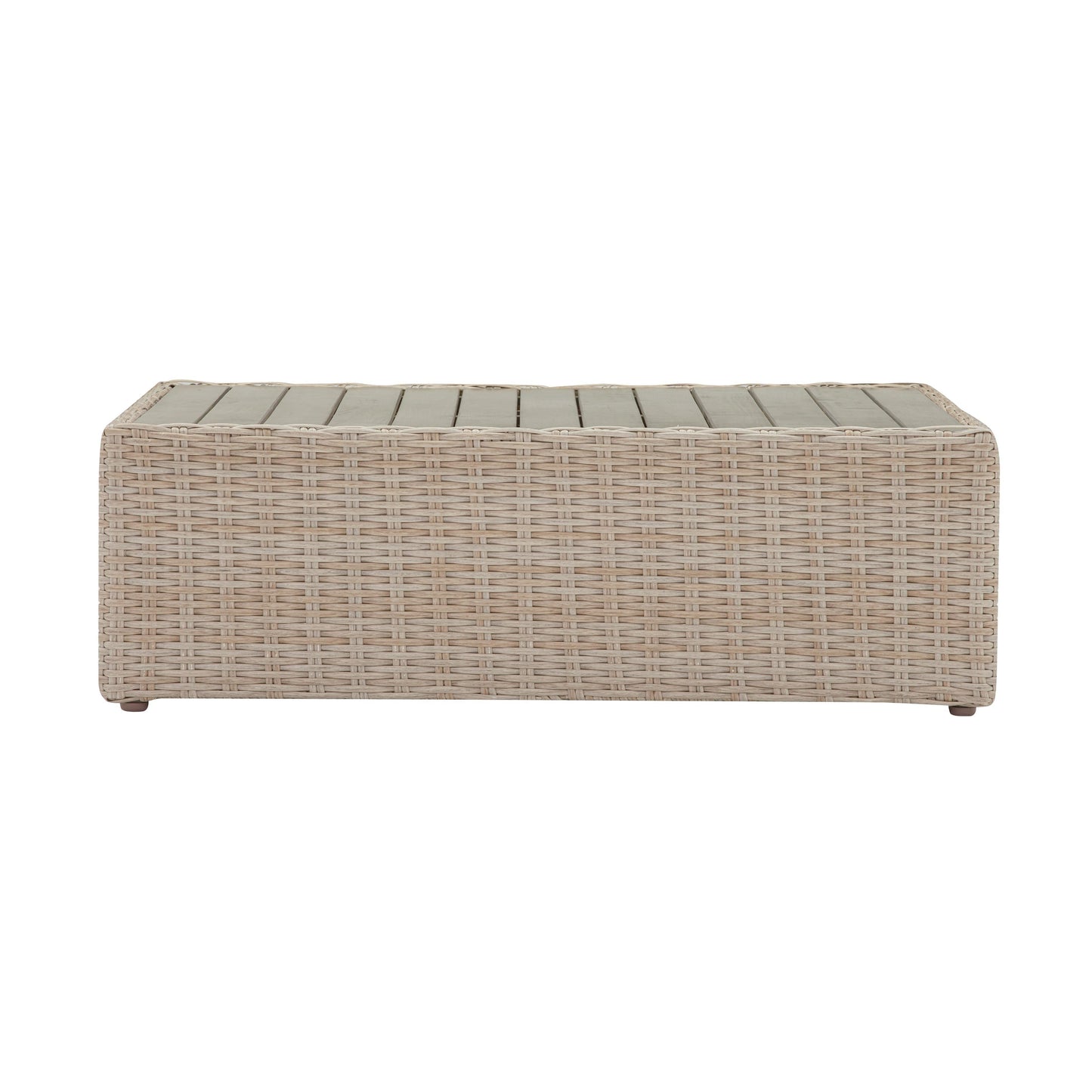 Cali 39 Natural Wicker Outdoor Ottoman Coffee Table Ren O11164