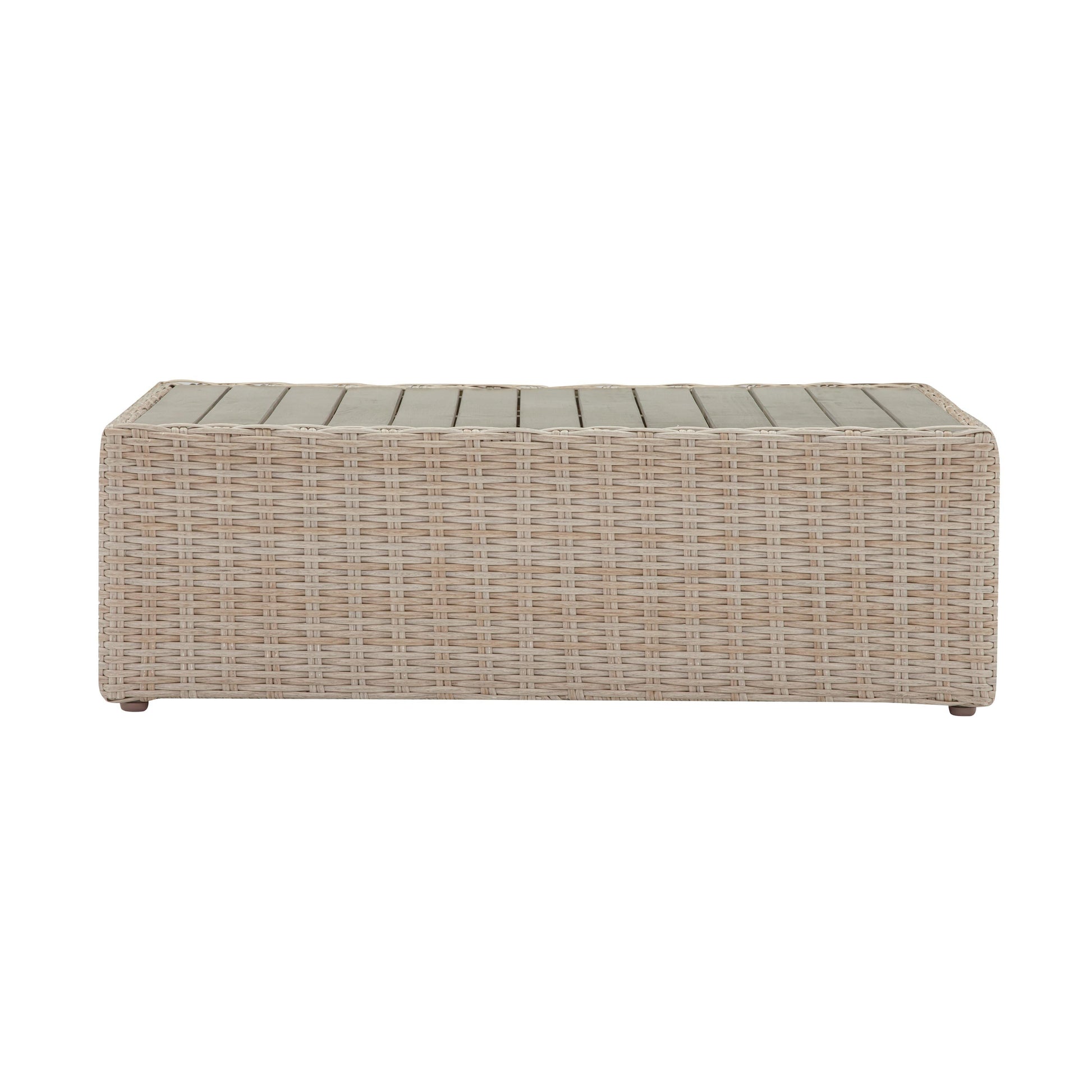 Cali 39 Natural Wicker Outdoor Ottoman Coffee Table Ren O11164