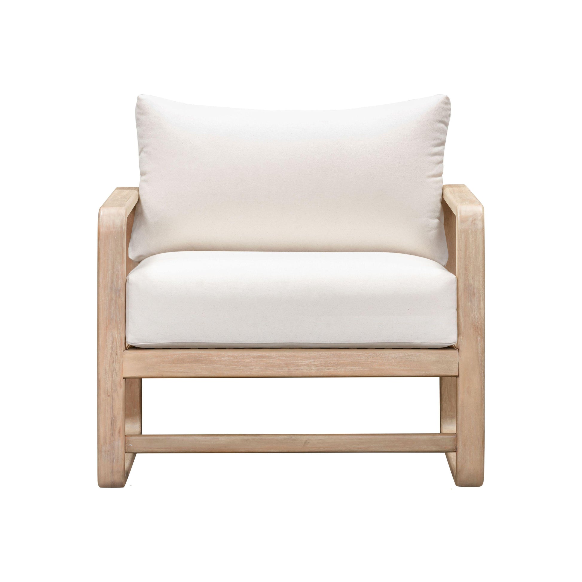 Palata Cream Performance Fabric Outdoor Accent Chair Cream by Tov Furniture