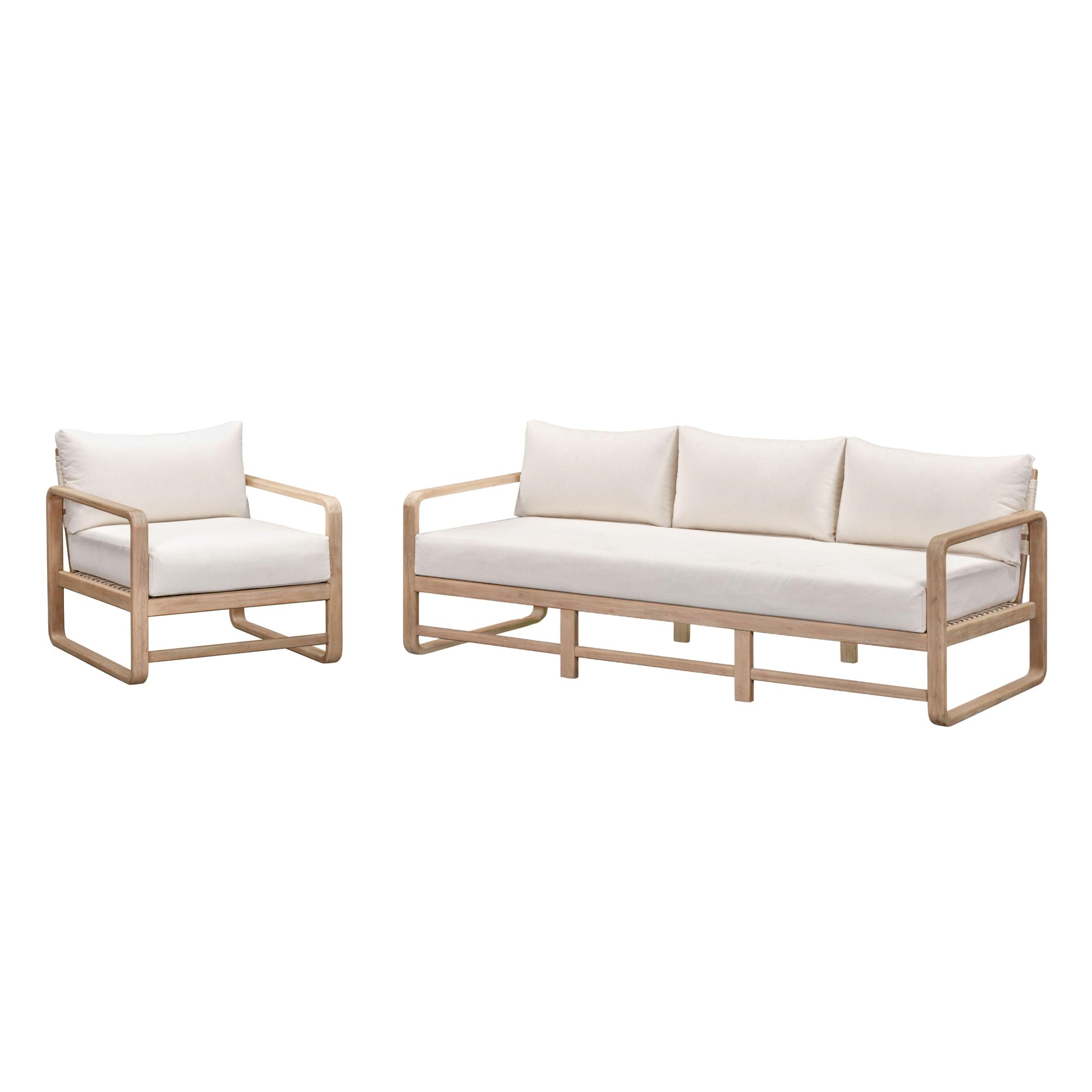 Palata Cream Performance Fabric Outdoor Accent Chair Cream by Tov Furniture