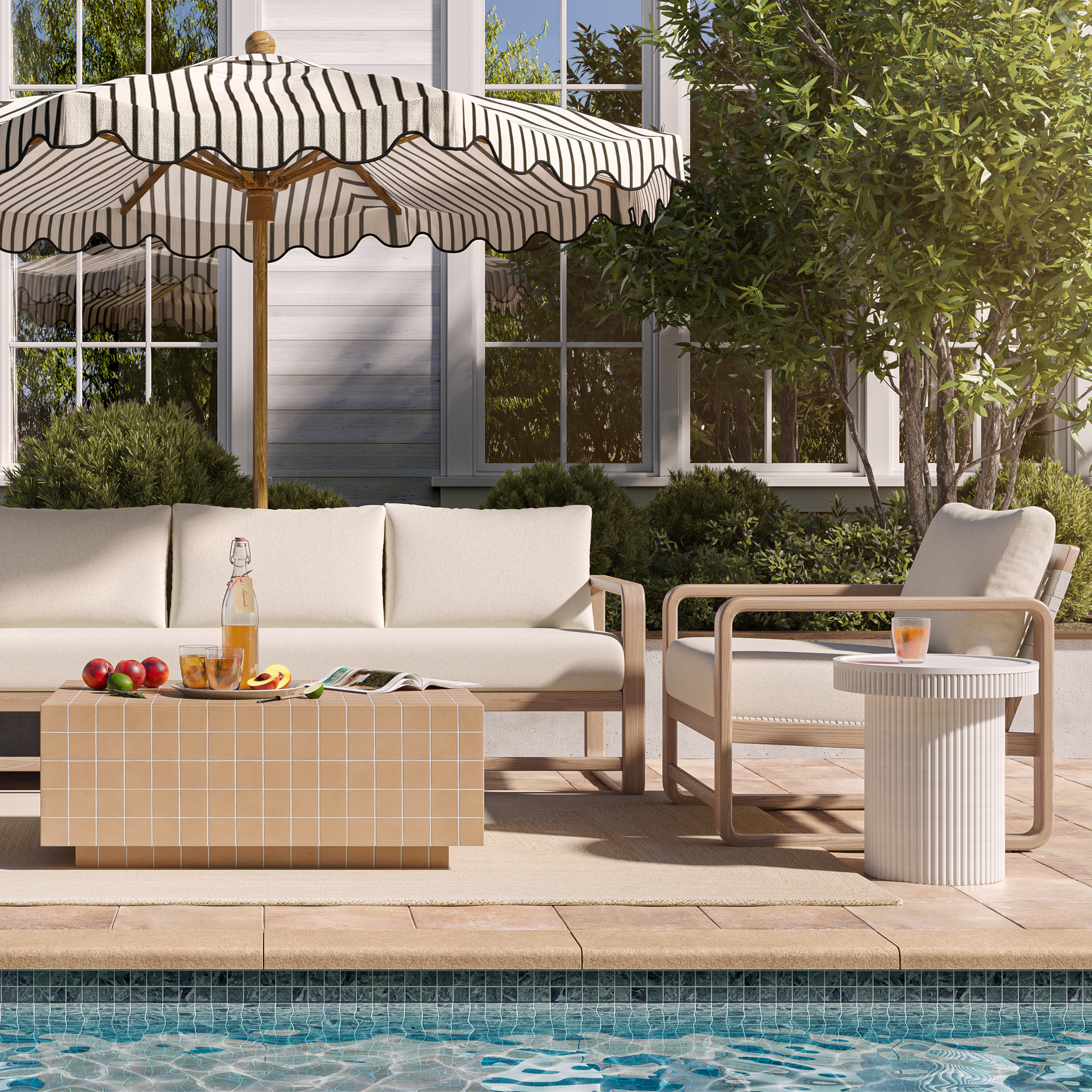 Palata Cream Outdoor Accent Chair Ren O113311