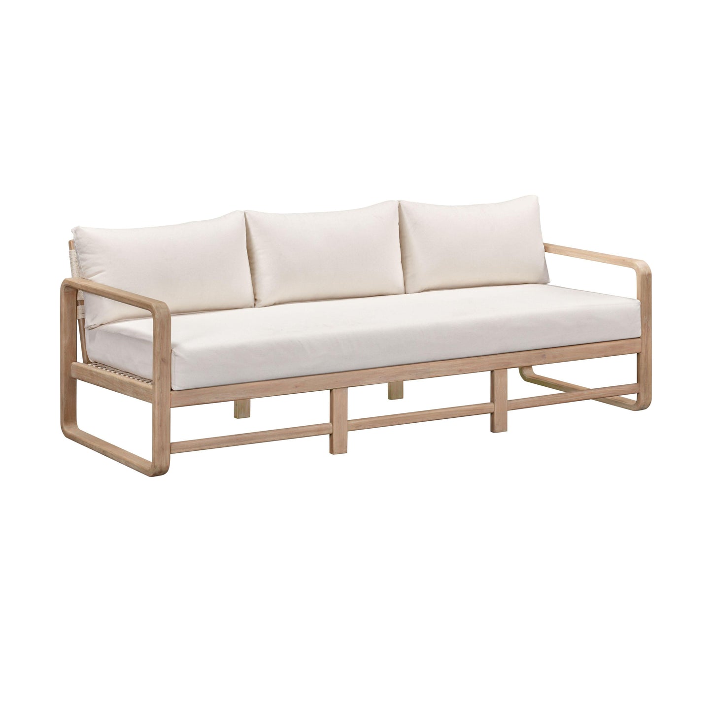 Palata 84" Cream Performance Fabric Outdoor Sofa Cream by Tov Furniture