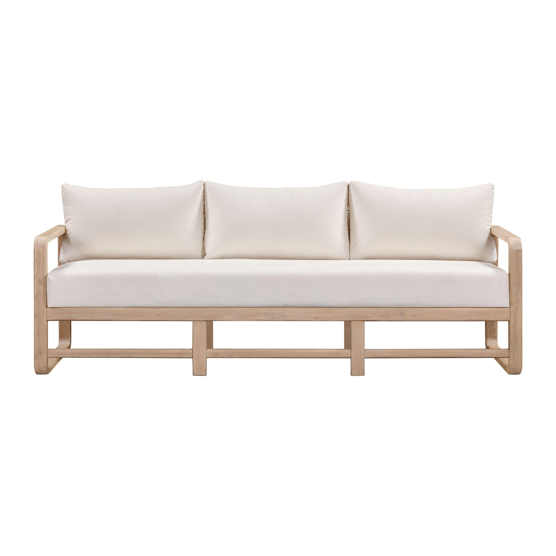 Palata 84" Cream Performance Fabric Outdoor Sofa Cream by Tov Furniture