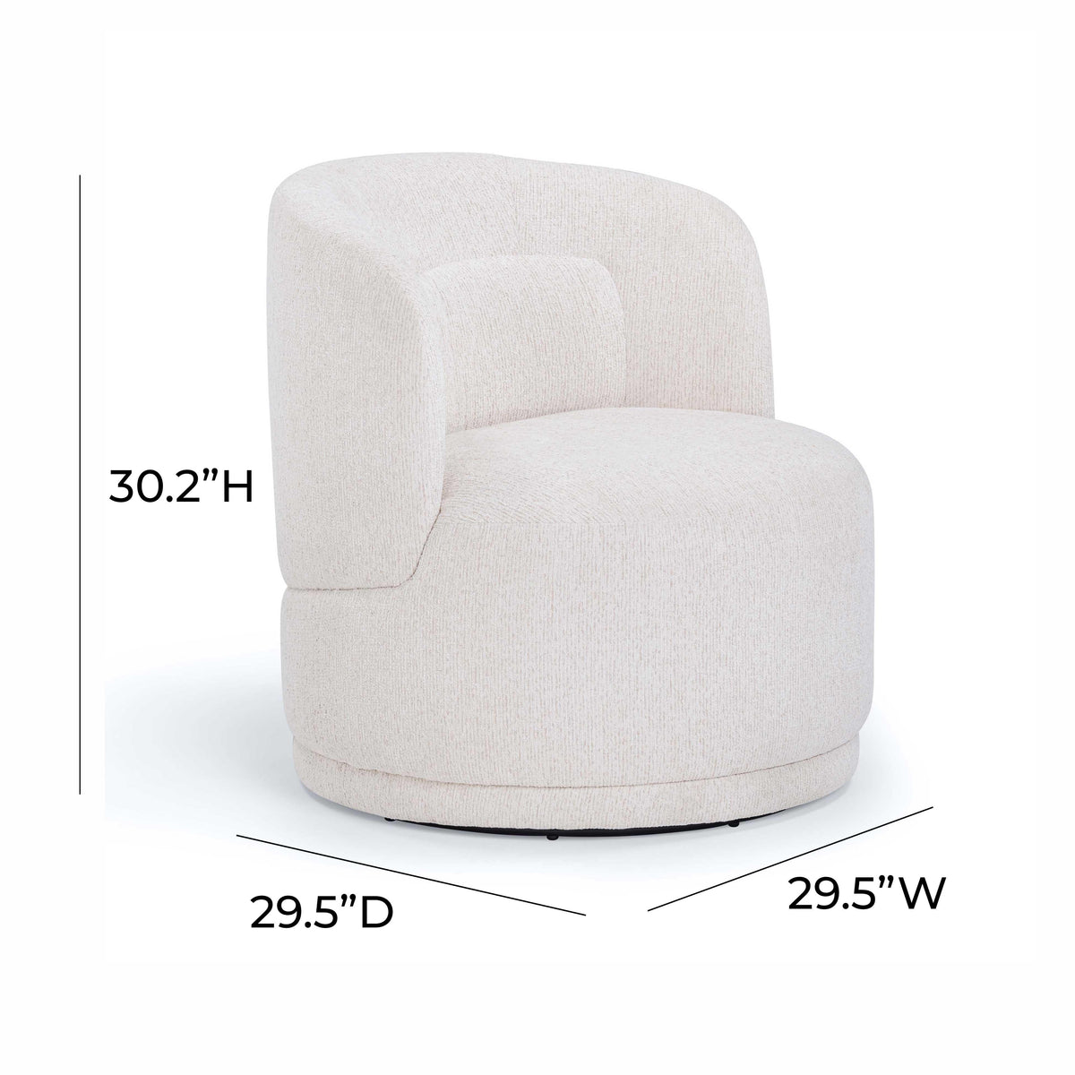 Massa Beige Textured Performance Fabric Swivel Accent Chair by TOV Furniture – photo 9 of 9