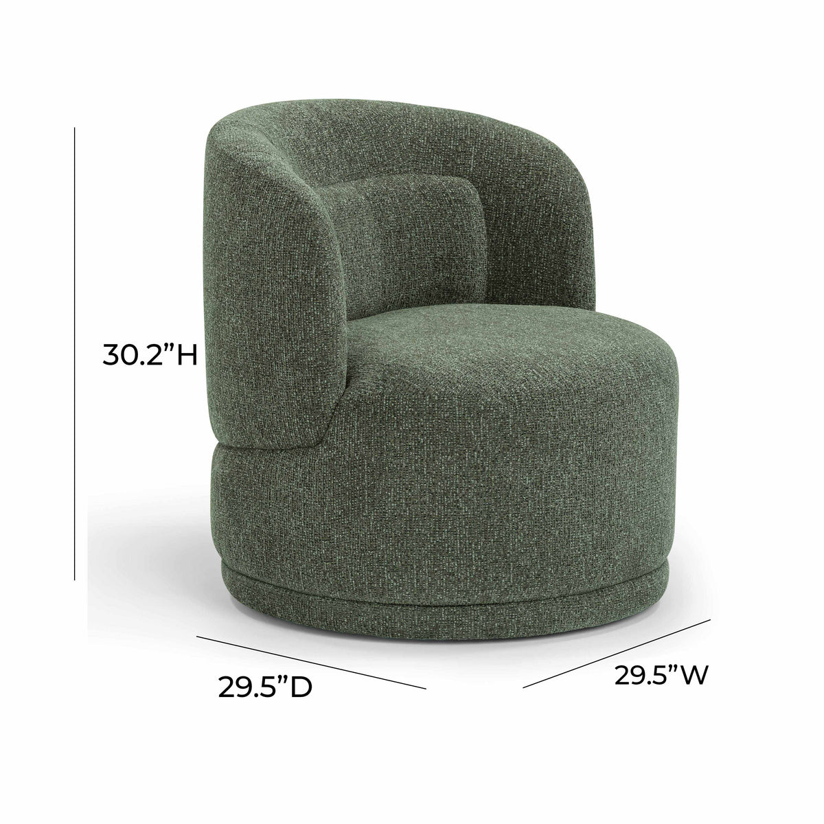 Massa Green Textured Performance Fabric Swivel Accent Chair by TOV Furniture – photo 8 of 8