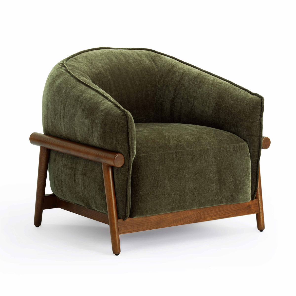 Piedmont Olive Green Upcycled Contract-Grade Chenille Accent Chair by TOV Furniture – photo 1 of 8