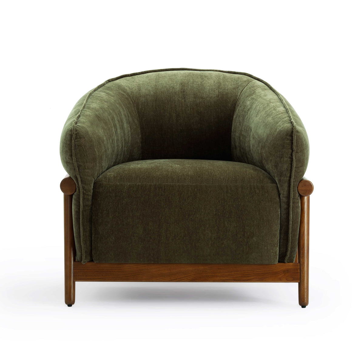 Piedmont Olive Green Upcycled Contract-Grade Chenille Accent Chair by TOV Furniture – photo 3 of 8
