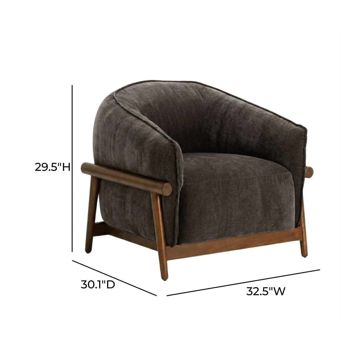 Piedmont Taupe Upcycled Contract-Grade Chenille Accent Chair by TOV Furniture – photo 7 of 7