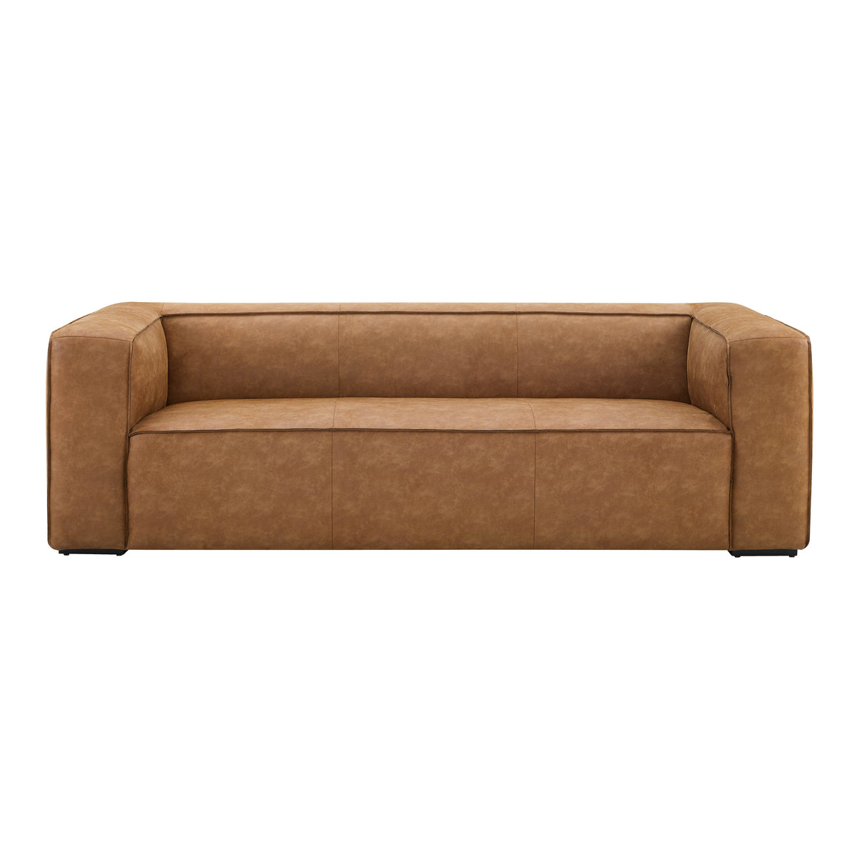 Aurora 90" Brown Leather Sofa by TOV Furniture – photo 1 of 8