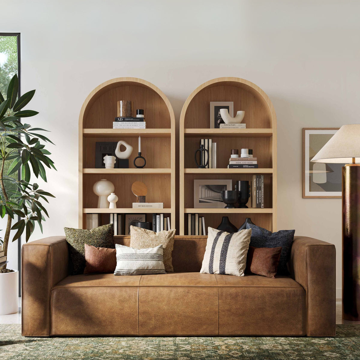 Aurora 90" Brown Leather Sofa by TOV Furniture – photo 2 of 8