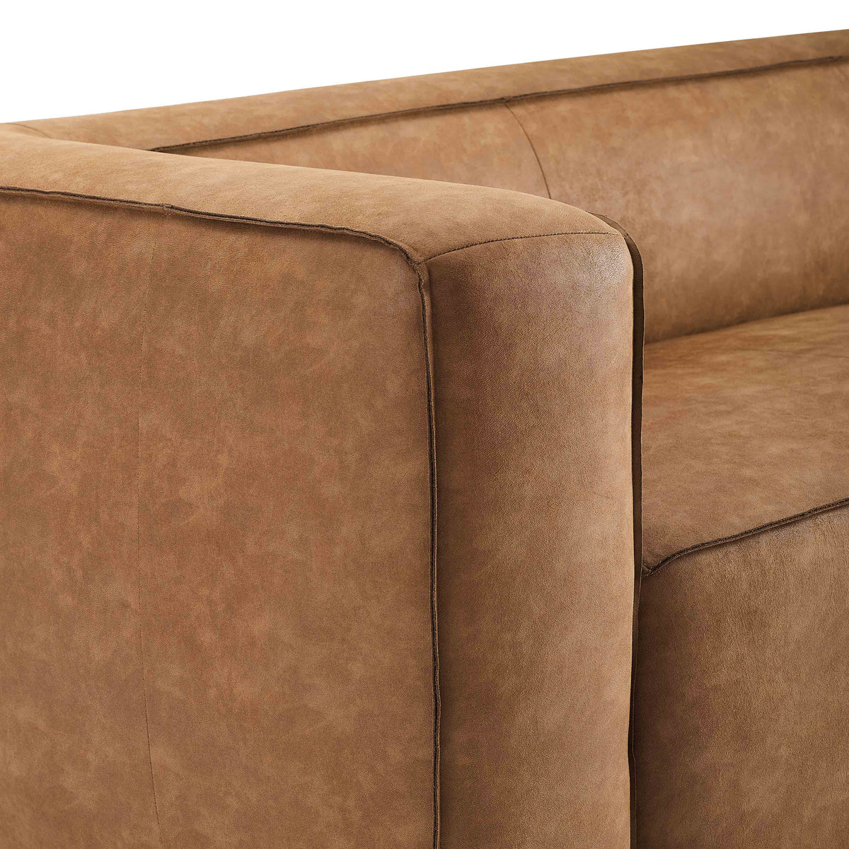 Aurora 90" Brown Leather Sofa by TOV Furniture – photo 5 of 8