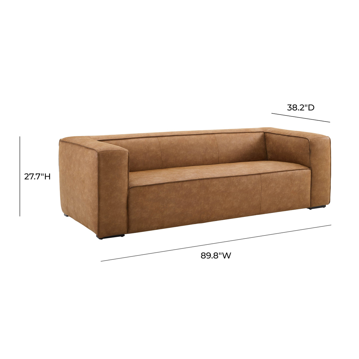 Aurora 90" Brown Leather Sofa by TOV Furniture – photo 7 of 8