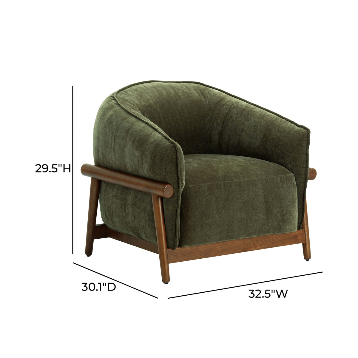 Piedmont Olive Green Upcycled Contract-Grade Chenille Accent Chair by TOV Furniture – photo 8 of 8