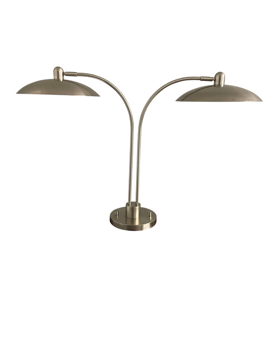 House of Troy Ridgeline Double-Arm Table Lamp in Satin Nickel