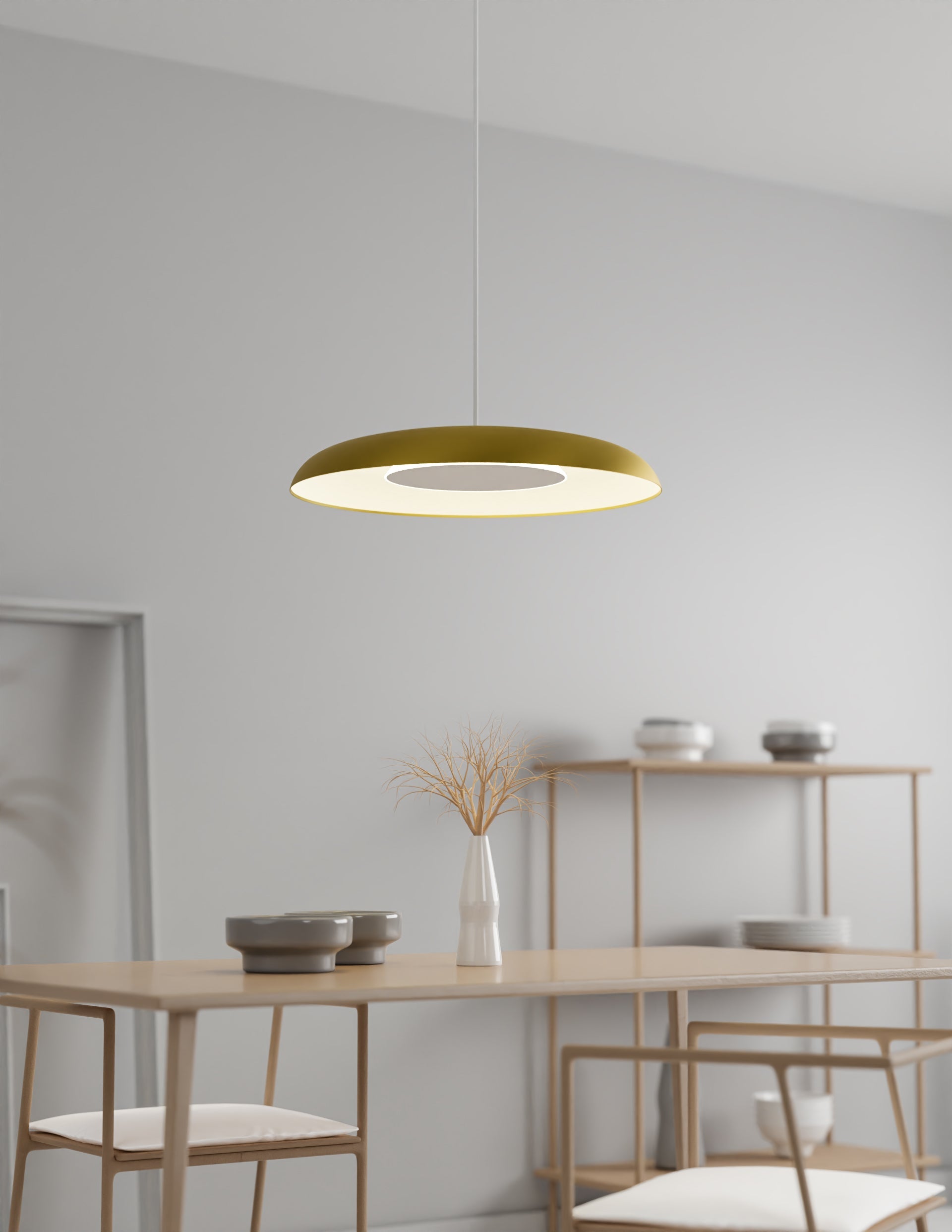 Ramen Wall Sconce 12 Brushed Nickel 24 Back Dish Matte White Rmw 12 Sw Bni Hw 24Bd Mwt by Koncept Inc