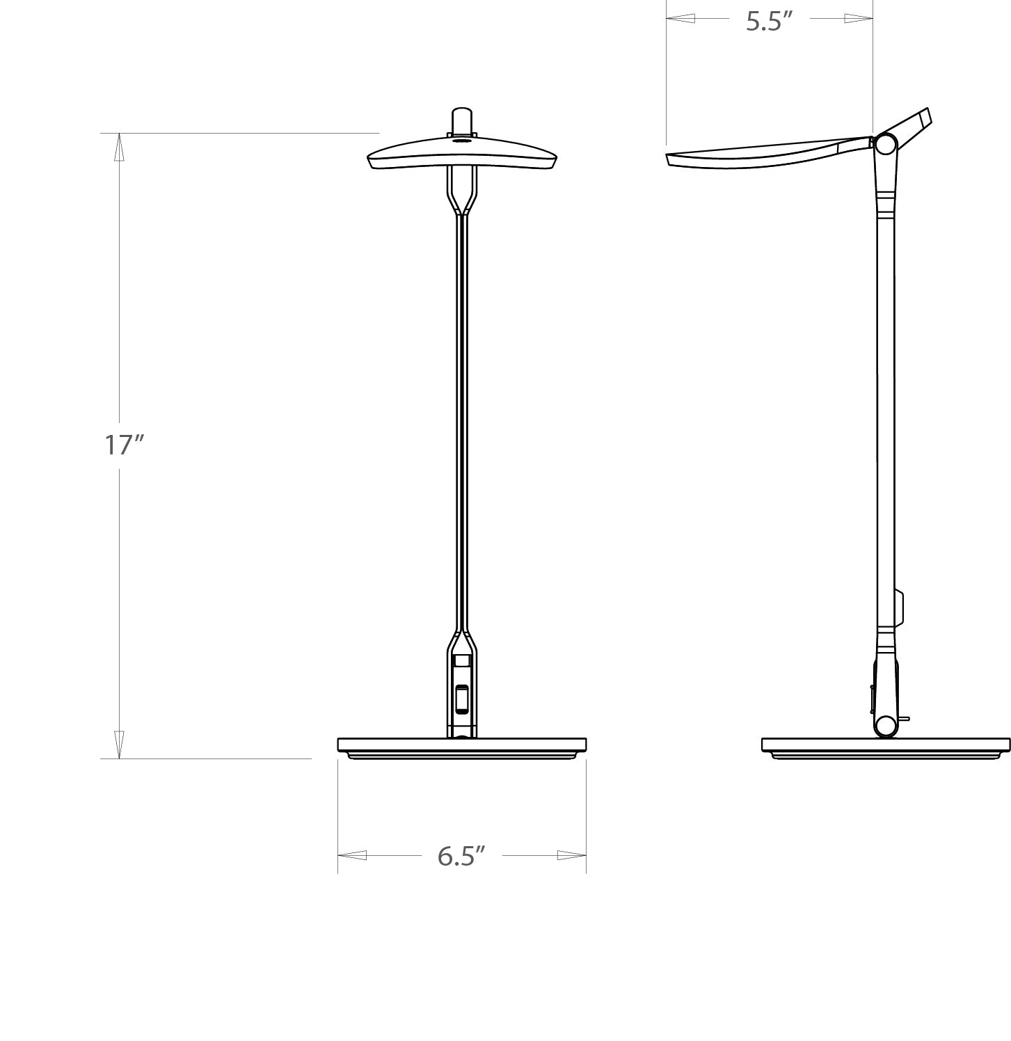 Royyo Desk Lamp Chrome Body Azure Felt Base Plate Ryo Sw Crm Azf Dsk by Koncept Inc