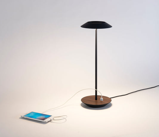 Royyo Desk Lamp Matte Black Body Oiled Walnut Base Plate Ryo Sw Mtb Owt Dsk by Koncept Inc