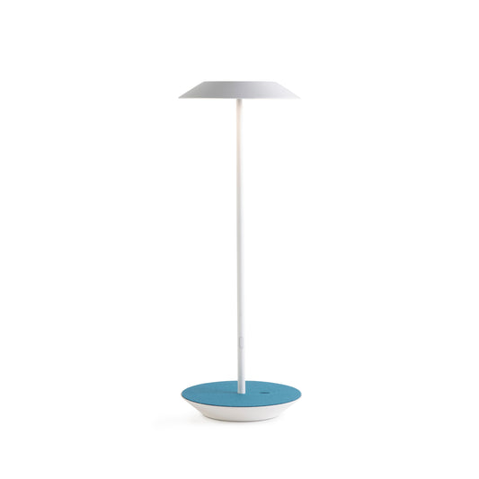 Royyo Desk Lamp Matte White Body Azure Felt Base Plate Ryo Sw Mwt Azf Dsk by Koncept Inc