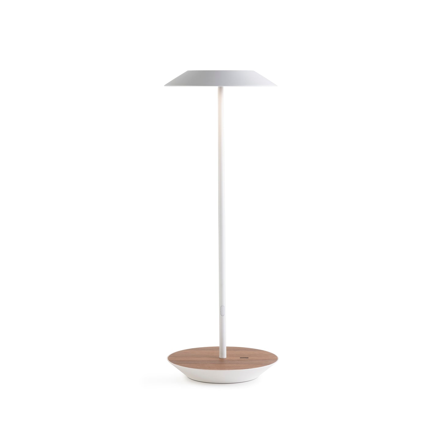 Royyo Desk Lamp Matte White Body Oiled Walnut Base Plate Ryo Sw Mwt Owt Dsk by Koncept Inc