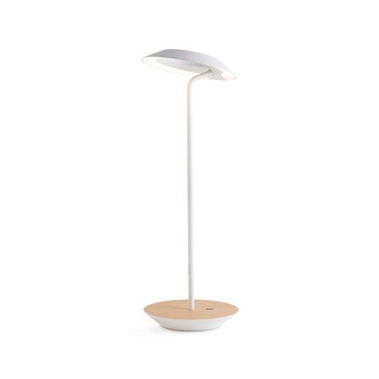 Royyo Desk Lamp Matte White Body White Oak Base Plate Ryo Sw Mwt Wok Dsk by Koncept Inc