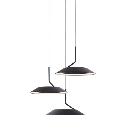Royyo Pendant Circular 3 Pendant Matte Black Matte Black Canopy Ryp C3 Sw Mtb by Koncept Inc