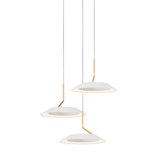 Royyo Pendant Circular 3 Pendant Matte White Gold Accent Matte White Canopy Ryp C3 Sw Mwg by Koncept Inc