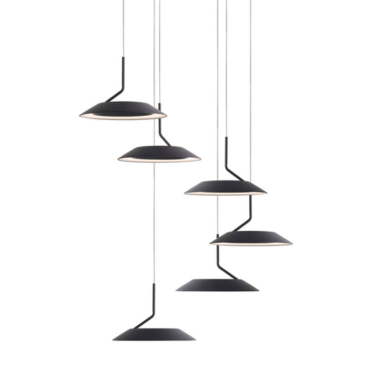 Royyo Pendant Circular 6 Pendant Matte Black Matte Black Canopy Ryp C6 Sw Mtb by Koncept Inc