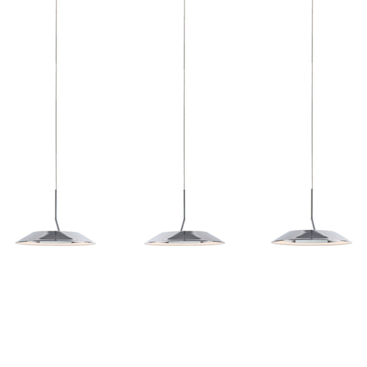Royyo Pendant Linear 3 Pendant Chrome Matte White Canopy Ryp L3 Sw Crm by Koncept Inc