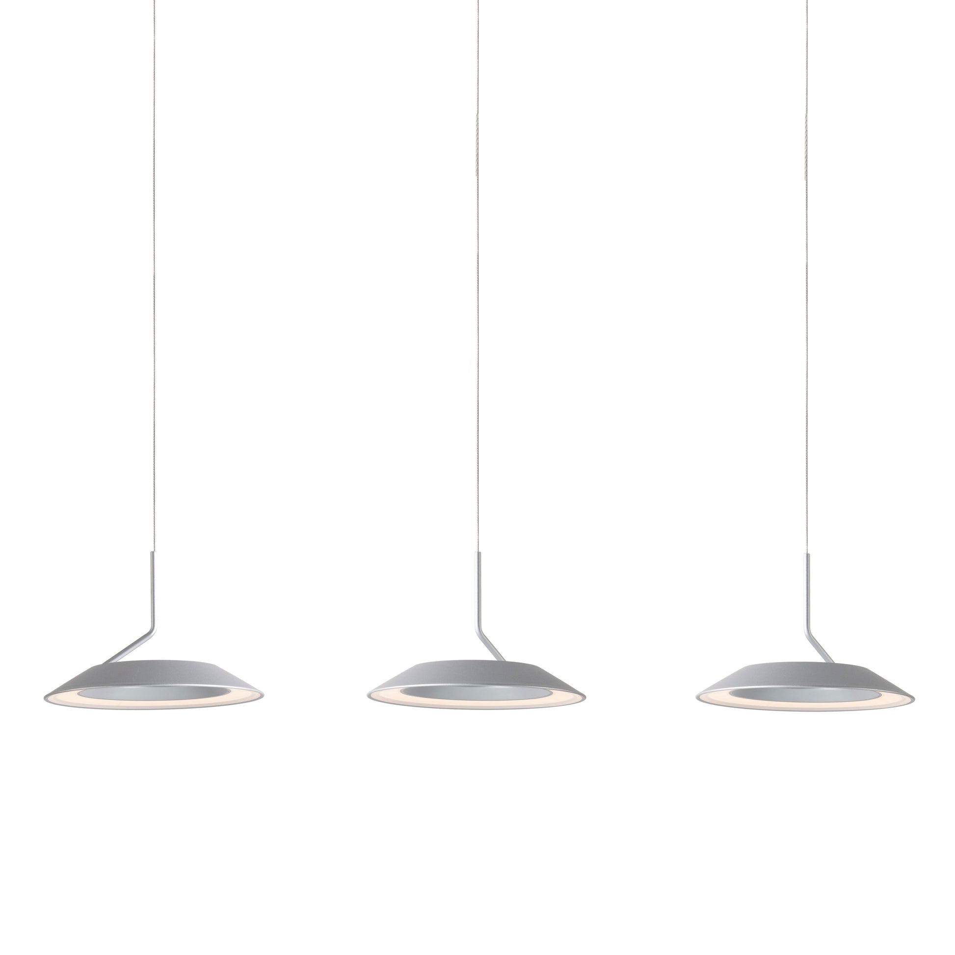 Royyo Pendant Linear 3 Pendant Silver Silver Canopy Ryp L3 Sw Sil by Koncept Inc