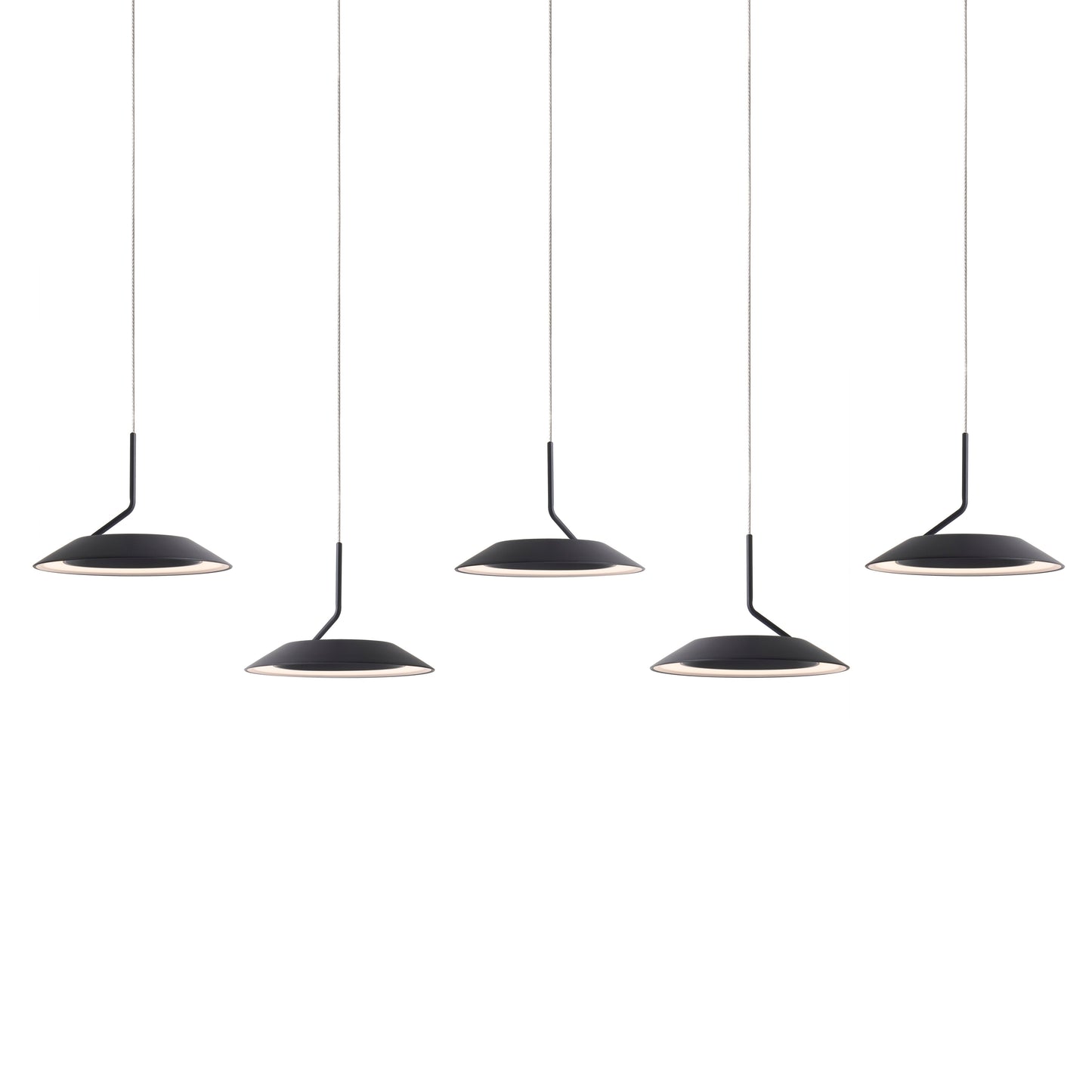 Royyo Pendant Linear 5 Pendant Matte Black Matte Black Canopy Ryp L5 Sw Mtb by Koncept Inc