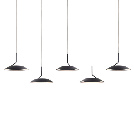 Royyo Pendant Linear 5 Pendant Matte Black Matte Black Canopy Ryp L5 Sw Mtb by Koncept Inc