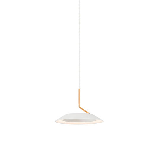Royyo Pendant Single Matte White Gold Accent Ryp S1 Sw Mwg by Koncept Inc