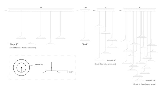 Royyo Pendant Circular 19 Pendant Matte White Gold Accent Matte White Canopy Ryp C19 Sw Mwg by Koncept Inc
