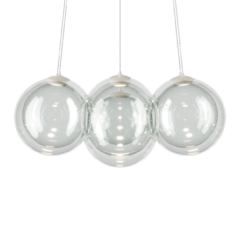 Lodes Random Cloud 7-Light LED Globe Chandelier with clear blown glass globes