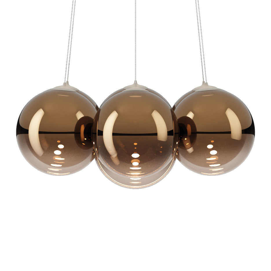 Italian-made Lodes Random Cloud 7-light pendant chandelier in glossy bronze glass