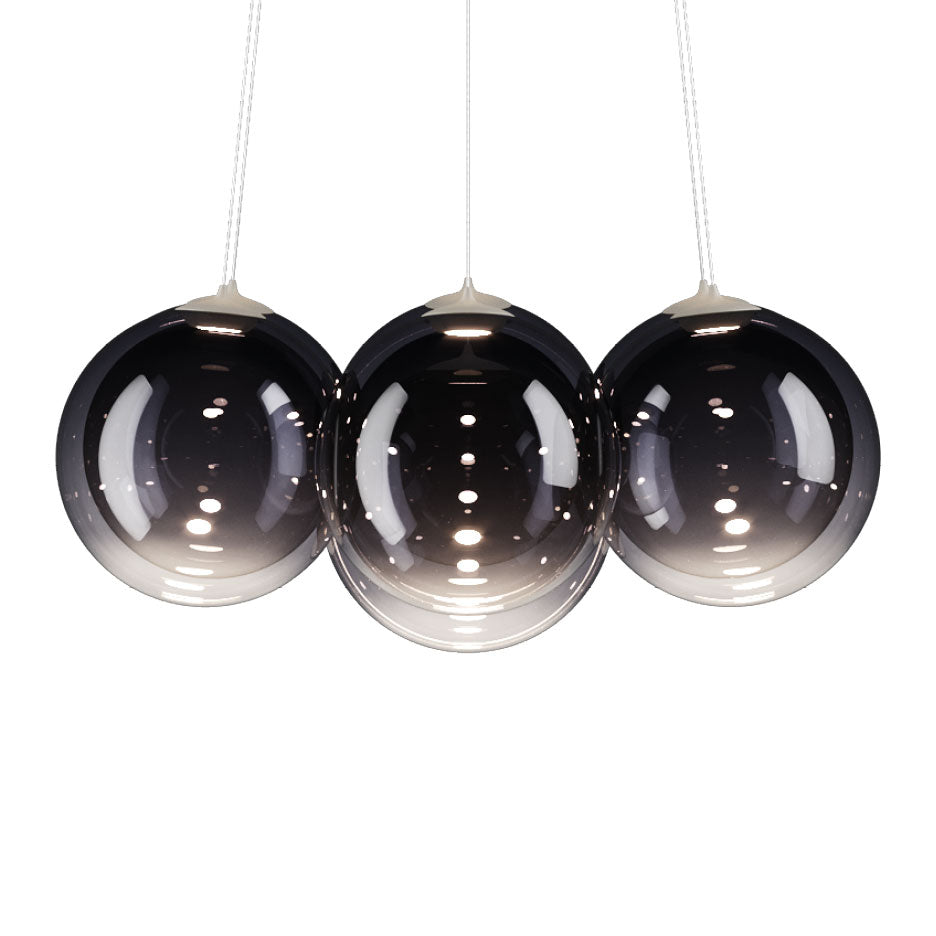 Contemporary Lodes Random Cloud chandelier with handcrafted glossy smoke glass shades