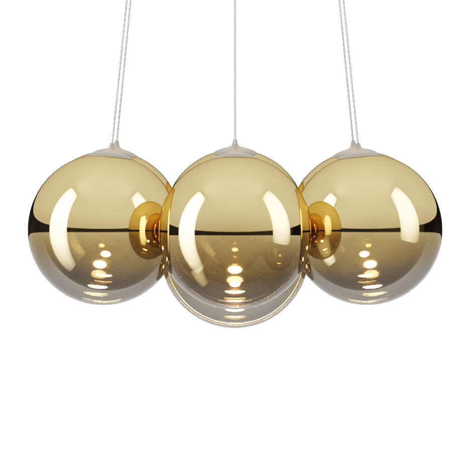 Gold glass Lodes Random Cloud LED ceiling chandelier for modern interiors